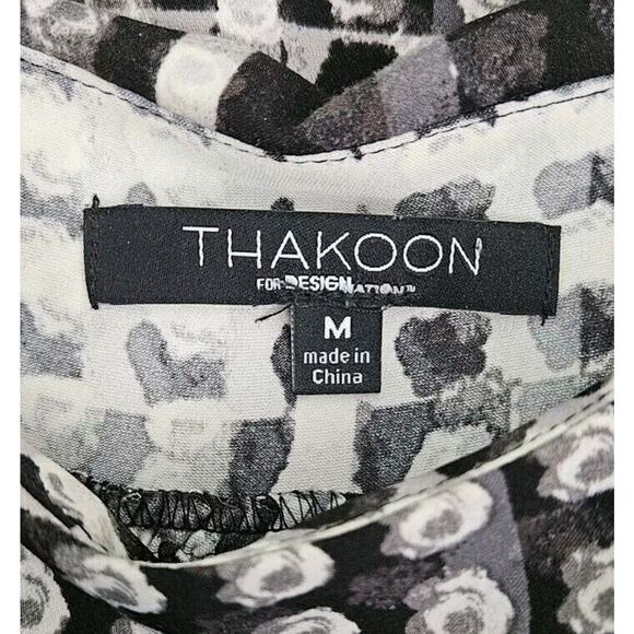 Thakoon for Design Nation Dress Size M Black Grey White Mini Long Sleeve - Picture 11 of 13